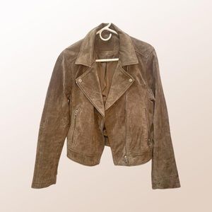 BLANK NYC Suede Moto Jacket - Tan | Size M